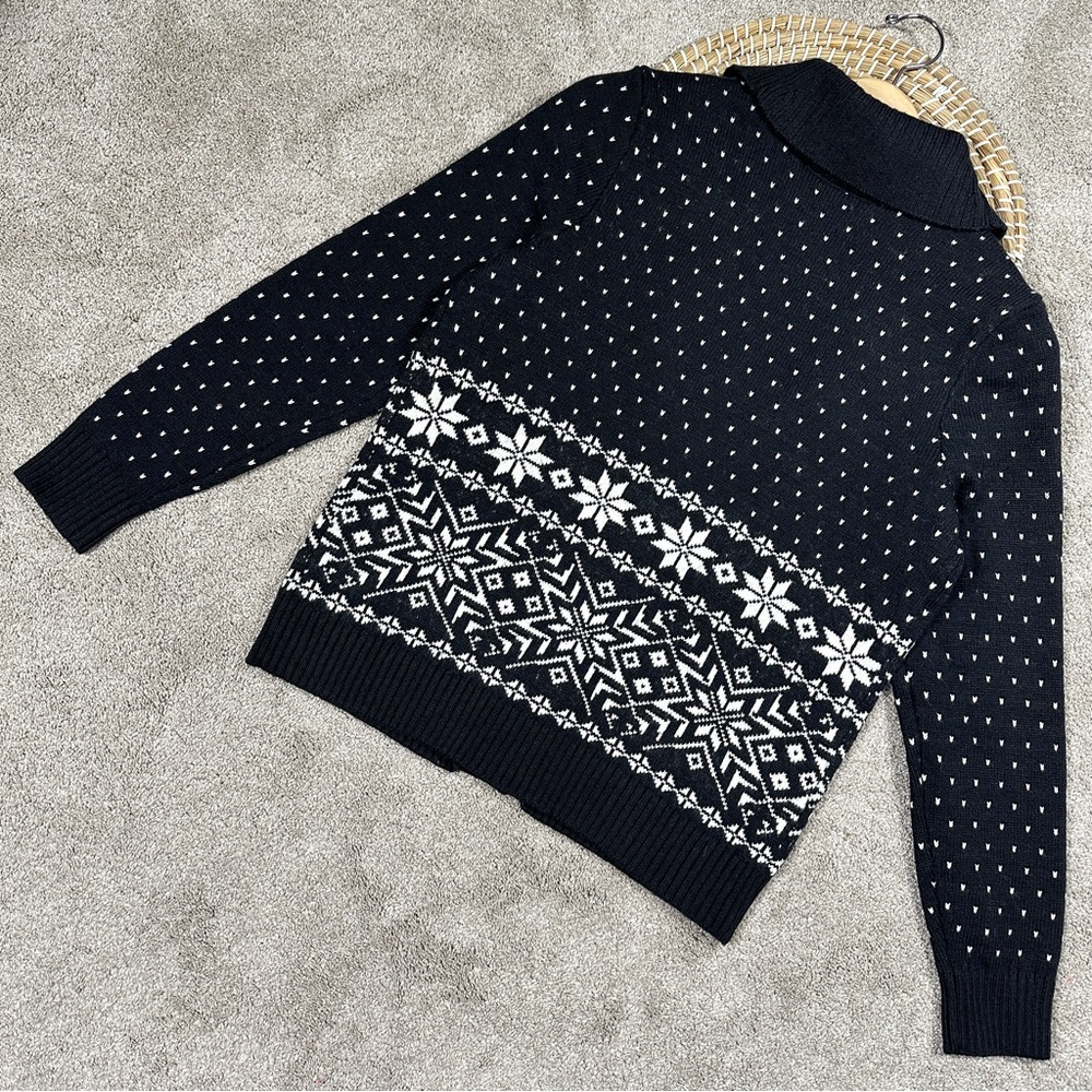 Lands’ End Women’s Wool Blend Cozy Lofty Jacquard… - image 8